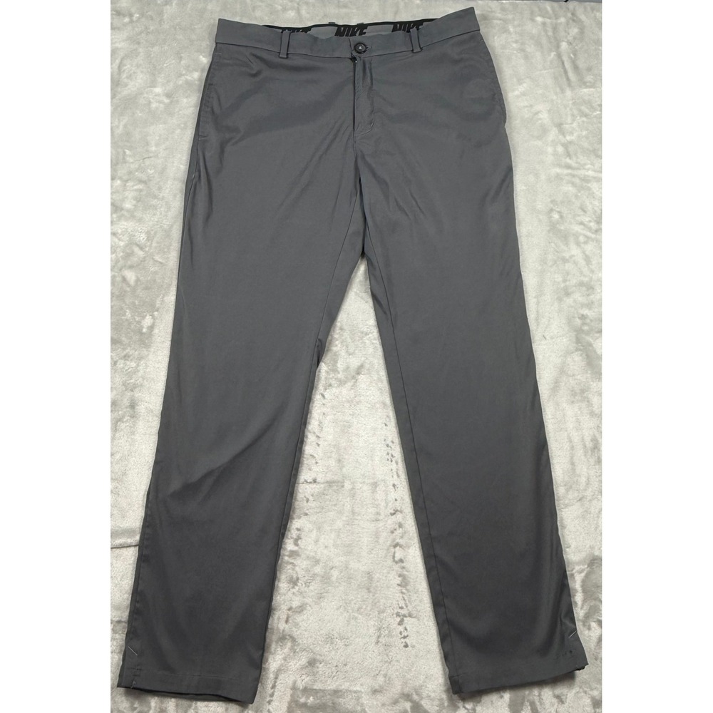 Nike Dri-FIT Men Golf Pants Smoke Grey Flat Front 34x30 Golfcore Gorpcore